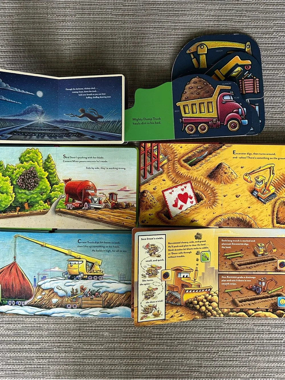 Construction Vehicles Board Book Set for Kids